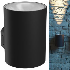 Wandleuchte TORRE 9W LED 230V rund schwarz