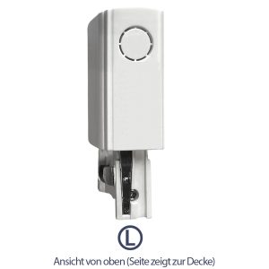 Stromanschluss (links) für Schienensystem. weiß