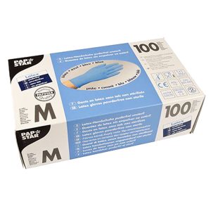 100 St. Latex-Handschuhe Einmalhandschuhe blau Größe M
