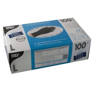 100 St. Latex-Handschuhe Einmalhandschuhe schwarz Größe L