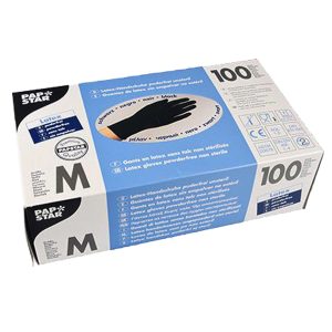 100 St. Latex-Handschuhe Einmalhandschuhe schwarz Größe M