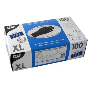 100 St. Latex-Handschuhe Einmalhandschuhe schwarz Größe XL