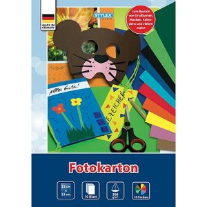 Fotokarton-Block. 10 Blatt. 300 g. 10-farbig