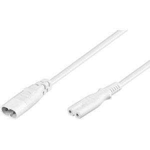Netzkabel. Eurostecker. 2m. Verlängerung. weiss