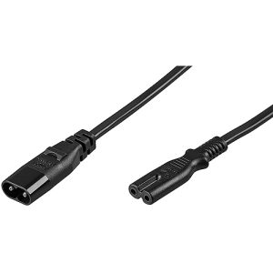 Netzkabel. Eurostecker. 2m. Verlängerung. schwarz