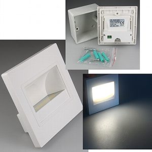 LED Treppen- / Wandeinbauleuchte weiß. Licht: kaltweiß. COB