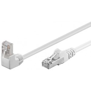 CAT 5e Patchkabel 1x 90°. 2m. weiss