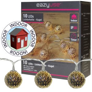 Lichterkette 10 LED Oriental gold. warmweiß leuchtend