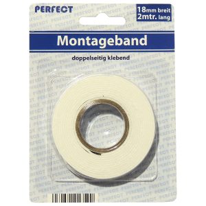 Montage-Tape. 18mm x 2m. 1.5mm dick. beidseitig klebend
