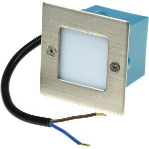LED-Einbauleuchte Edelstahl-Front. 9 LEDs. kaltweiß