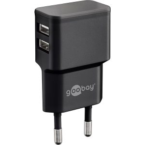 Dual USB Ladegerät 2.4 A (12W). schwarz