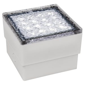 LED-Bodenleuchte „Pflasterstein“ 10x10x7cm. 80lm. warmweiß