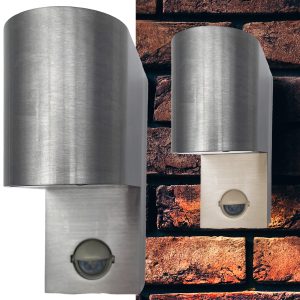 Wandleuchte „Oval“. Aluminium gebürstet. IP44. Bewegungsmelder