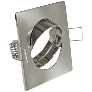 LED-Einbaurahmen. Edelstahl Satin gebürstet. schwenkbar. 80mm