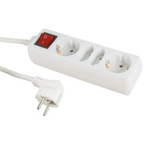 4-fach Steckdosenleiste. 2x Schuko. 2x Euro. Schalter