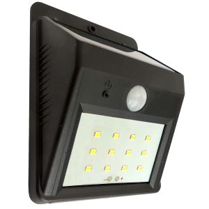 Solar Wandleuchte mit Bewegungsmelder 12 LEDs. Akku