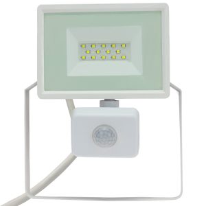 LED Fluter. 10W. 1000lm. kaltweißes Licht. Bewegungsmelder. weiß
