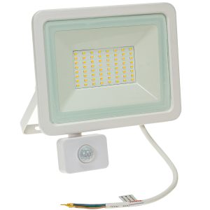 LED Fluter. 50W. 3800lm. warmweiß. weiß. Bewegungsmelder