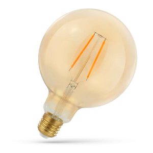 LED-Globe E27. 8W Filament G95. warmweiß gold