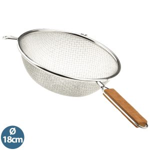Edelstahl Abtropfsieb 18cm Holzgriff