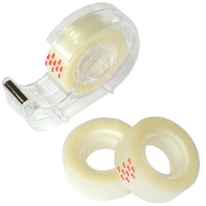 Klebeband-Abroller. transparent. inkl 3 Rollen
