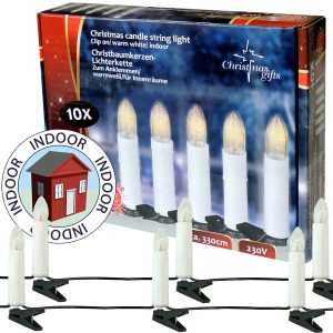 Lichterkette 10 Lampen-Kerzen 3.3m warmweiß
