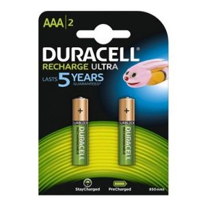 2x Duracell Recharge Ultra AAA-Akku. 900mAh. ready to use