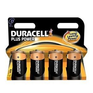 Mono (D)-Batterien. 4er-Pack Duracell Plus LR 20
