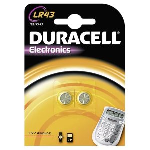 Duracell 1.5V Alkali-Mangan LR43 Knopfzellen. 2er