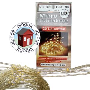 LED Lichterkette Mikro. 20 Mikro-LED 110cm