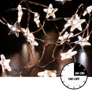 LED Lichterkette Mikro-Sterne 40 LED Timerfunktion 220cm