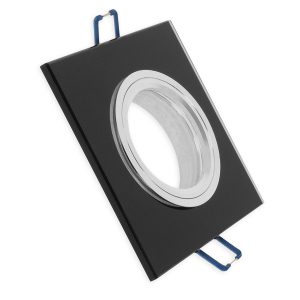 Einbaurahmen Glas 5mm eckig. kristall-schwarz