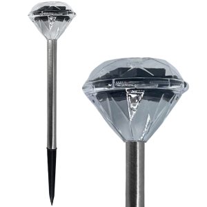 Solar-Leuchte DIAMANT Erdspieß. Edelstahl