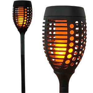 Solar Gartenfackel XXL mit großer Leuchte. 77cm Höhe