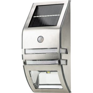 LED Solar-Wandleuchte mit Bewegungsmelder. Edelstahl