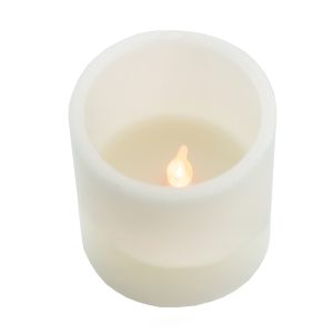 LED Echtwachskerze mit flackerndem LED Licht. 7.5cm hoch