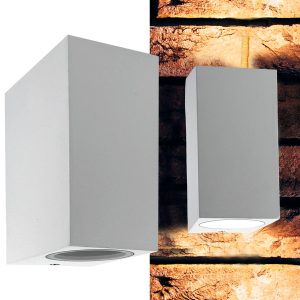 Wandleuchte „Square“. weiß. IP44. 2-flammig