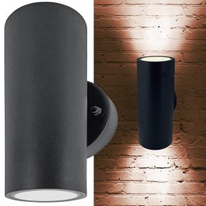 Außen-Wandleuchte anthrazit 2-flammig 8W LED WL-24. Licht warmweiß