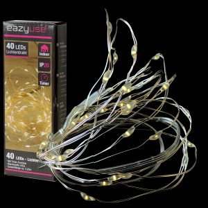 Lichterkette 40 Mikro-LED warmweiß. 230cm. Batteriebetrieb