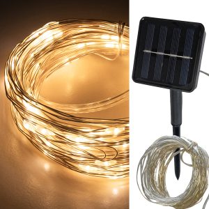 Solar Lichterkette 100 Mikro-LED 10m Länge