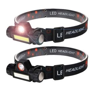 LED Stirnlampe Spot + COB LED inkl. Akku & Ladekabel