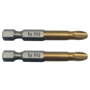 Phillips PH3 Kreuzschlitz Bits. 2 Stück Bit Schraubeinsätze Länge 50mm