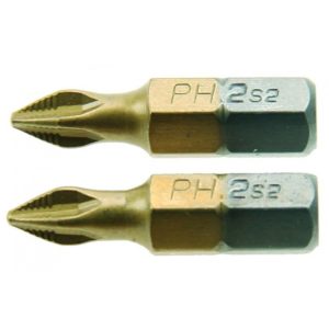 Phillips PH2 Kreuzschlitz Bits. 2 Stück Bit Schraubeinsätze Länge 25mm