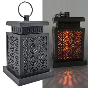 Solar Laterne schwarz zum Aufhängen mit Klemme IP44
