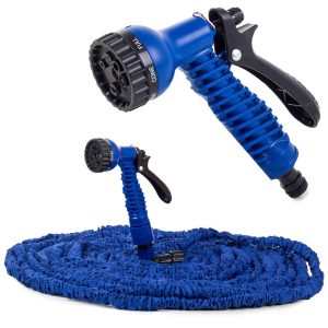 Flexibler Gartenschlauch blau 10-30m + Pistole + Kupplung