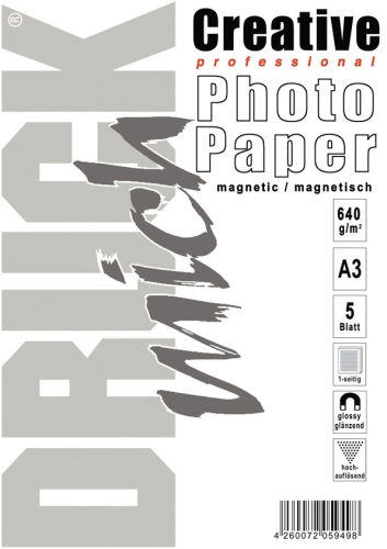A3 magnetisches Papier. photo-glänzend. 5 Blatt