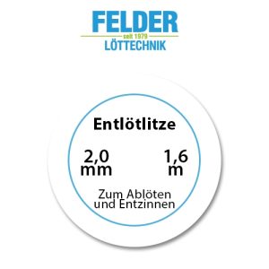 Entlötlitze FELDER. 2.0mm. Kupferlitze. 1.60m Spule