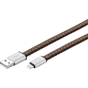 EchtLeder USB / Lightning Sync- & Ladekabel 0.2m für Apple