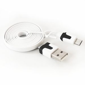 2er Set USB-A- Stecker > micro B-Stecker. 1 m – Black & White