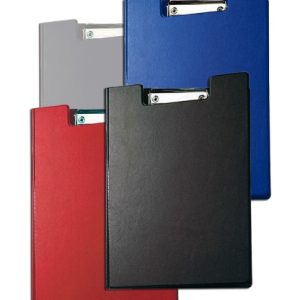 4 Klemmbrett-Mappen A4: blau. rot. schwarz. silber